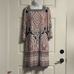 T6a- STUDIO ONE NY Navy-Pink BOHO Floral Shift Dress